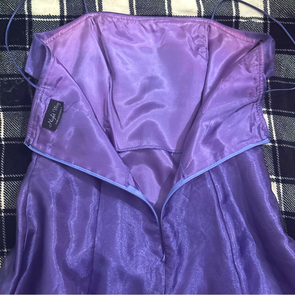 Nightway Purple Laffeta Gown